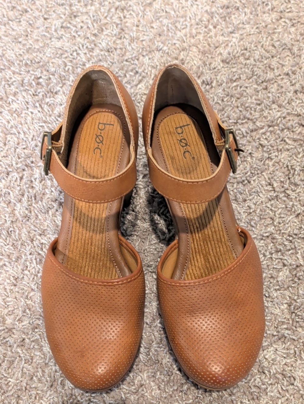 b.o.c. Women's Tan Mary Jane Clogs
